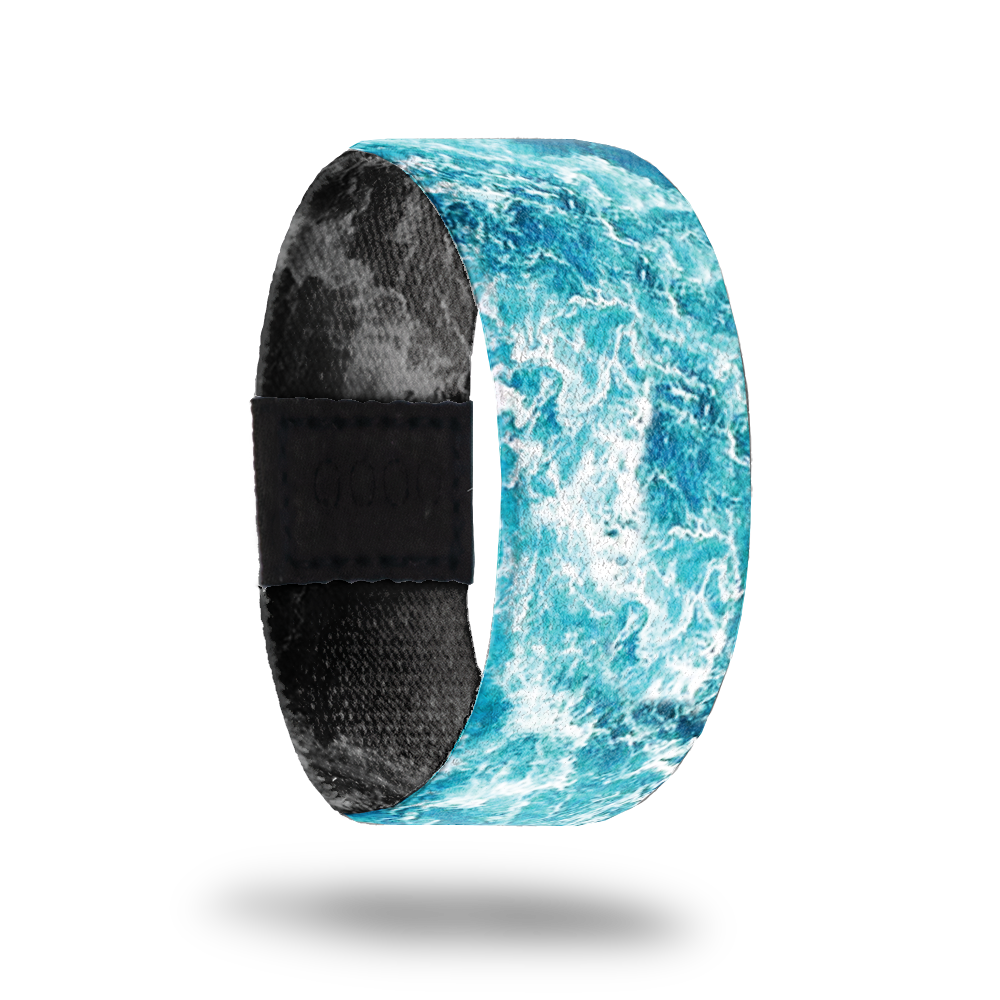 Carry On-Sold Out-ZOX - This item is sold out and will not be restocked. Whole design is teal and white and is waves crashing at seas. Inside is all black and says Carry On. 