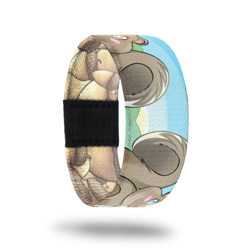 Deez-Sold Out-ZOX - This item is sold out and will not be restocked. Cartoon squirrels with their tails up. Inside is acorns and says Deez. 