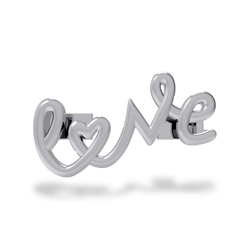 This is a charm that fits ZOX single wristbands, lanyards and hoodie strings only. It is made from stainless steel and is silver in color. The entire charm is the word LOVE spelled out in cursive.