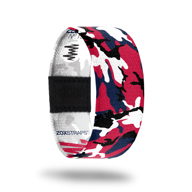 ‘Merica-Sold Out-ZOX - This item is sold out and will not be restocked. Red, white and blue camo. The inside is white and grey camo and reads "Merica.
