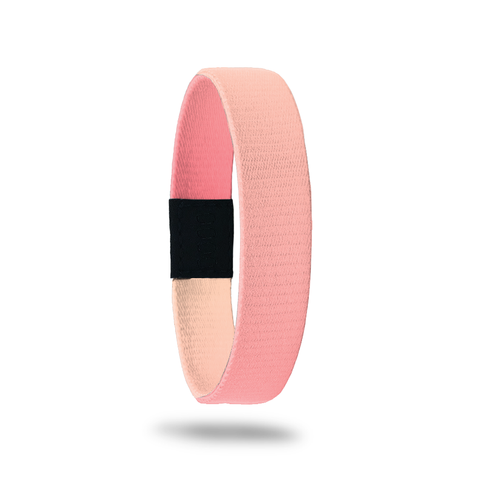 Product photo of outside design of no feeling is permanent with a pink to peach gradient