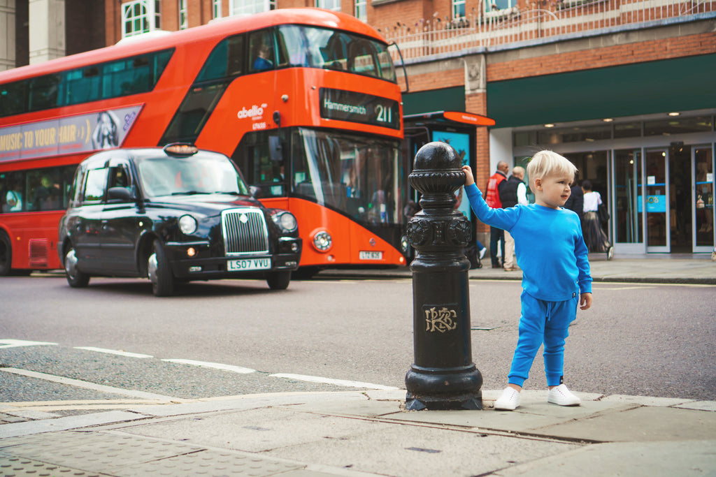 Blue Merino Wool Pajamas for Kids