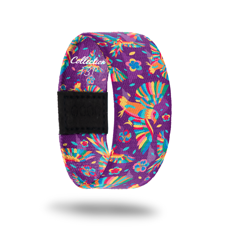 Believe You Can-Sold Out-ZOX - This item is sold out and will not be restocked. Bright purple strap with multicolored flying eagles and flowers all over. Inside is the same and reads Believe You Can