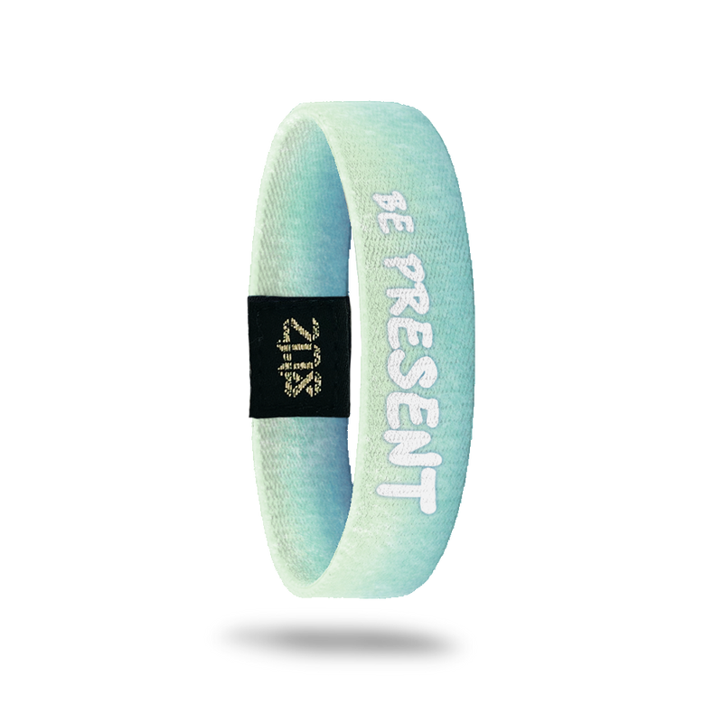 Inside Design of Be Present: gradient from medium-light blue to light blue with white text overlaying ‘Be Present’