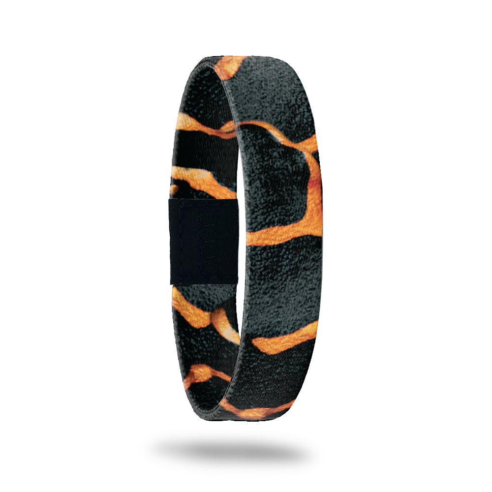 Product photo of outside design of no pain, no gain showing a black and orange poison dart frog design