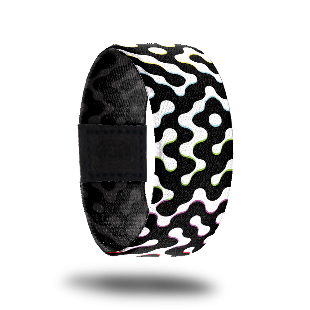 Outside design for Tune In To Truth. Black and white patterned design 