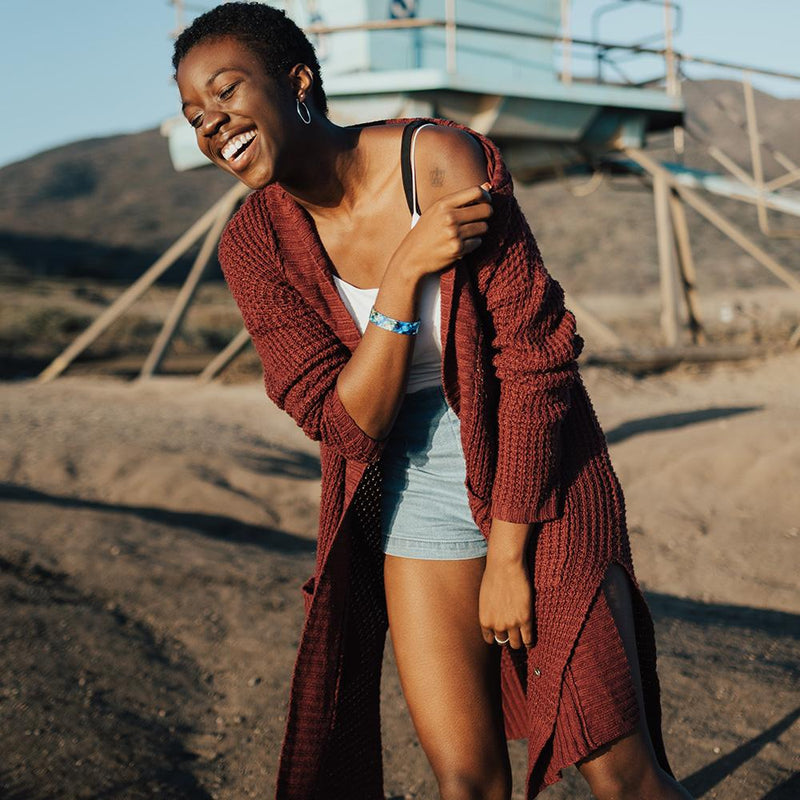 Lifestyle image of someone laughing and wearing My Empire Of Dirt