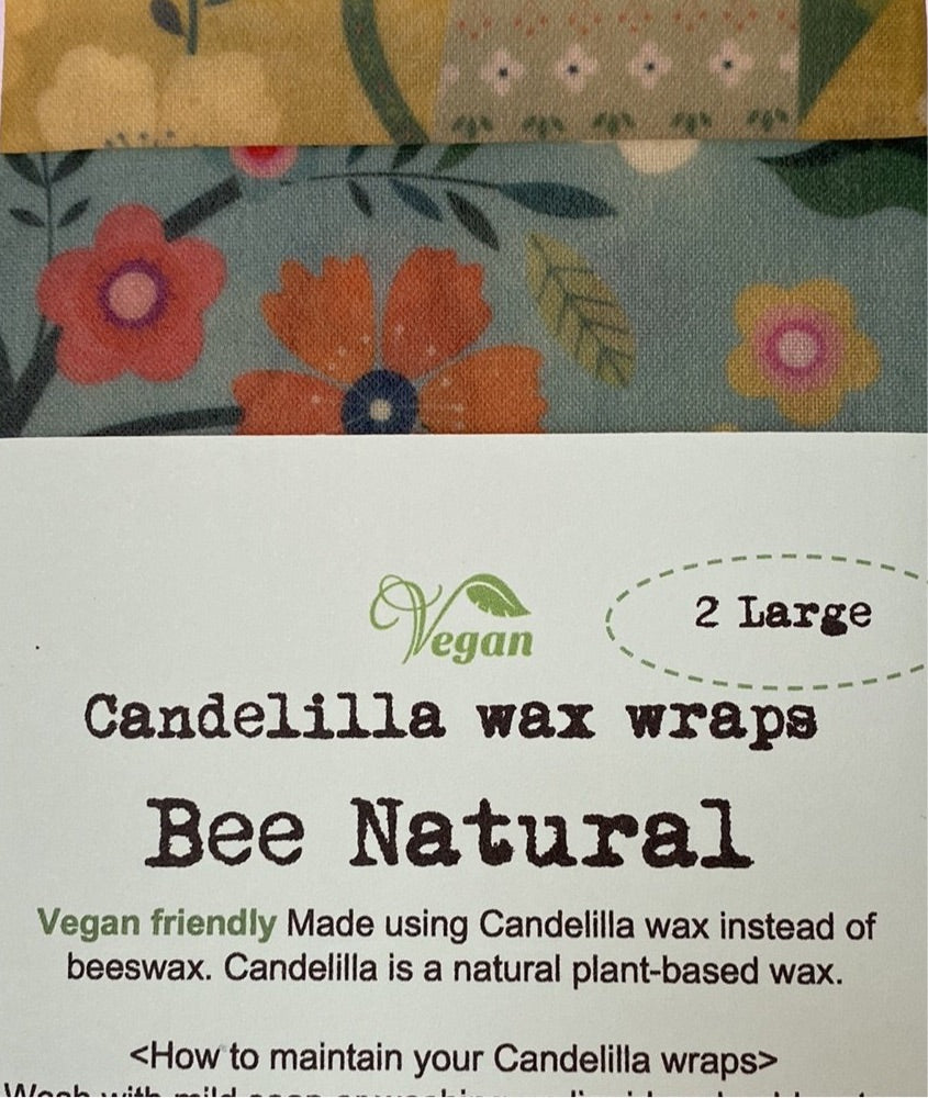 2 Pack Large Candelilla Wax Wraps (Vegan)