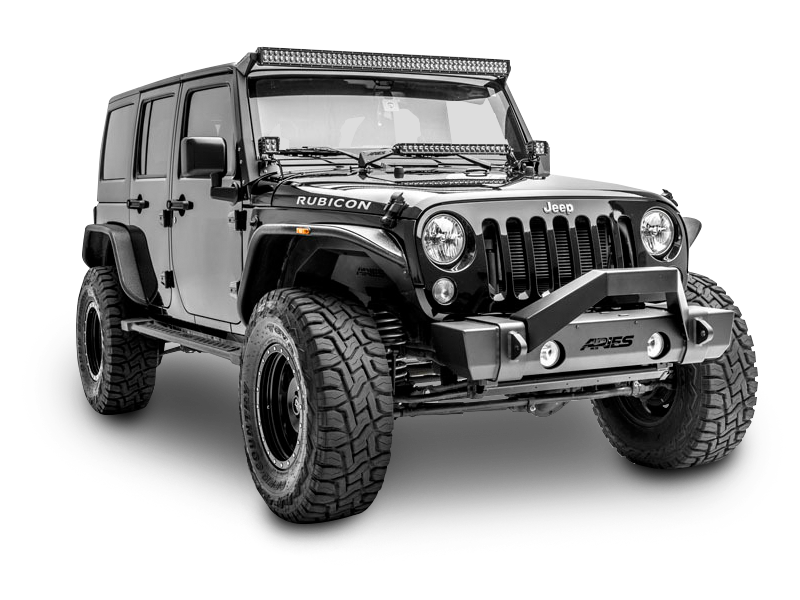 ARIES Flat Fender Flares, Black Alum or Bare Alum for 07-18 Wrangler J –  FORTEC4x4