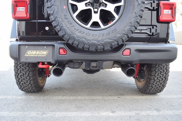 GIBSON Black Elite Exhaust Kit, Split Rear Tip for 18-up Jeep Wrangler –  FORTEC4x4