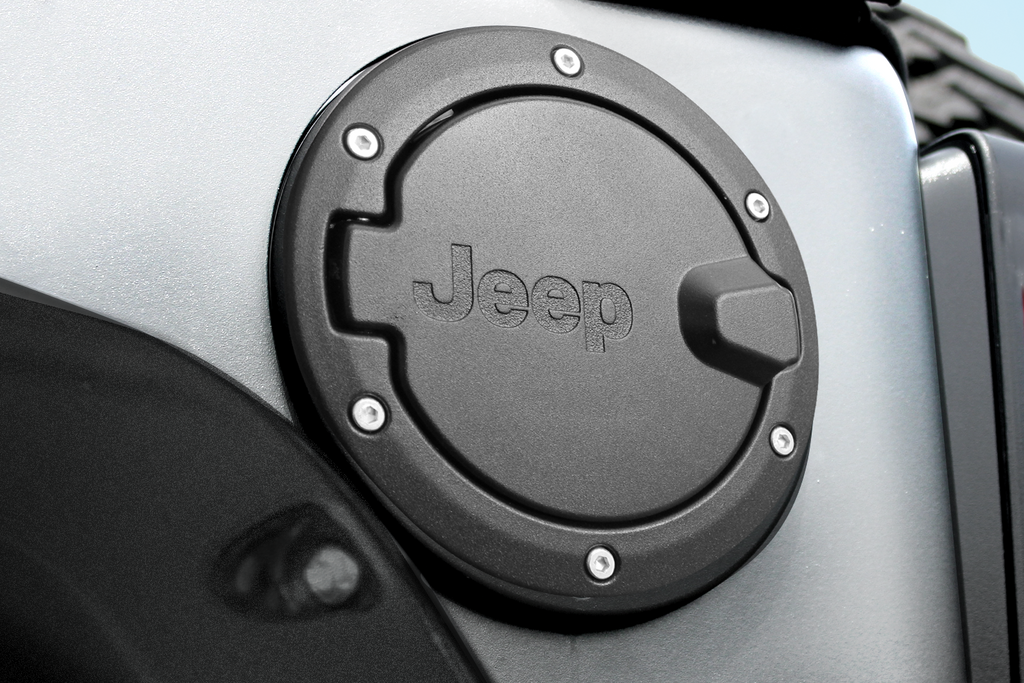 MOPAR Aluminum Fuel Door Housing in Textured Black with Jeep Logo for –  FORTEC4x4
