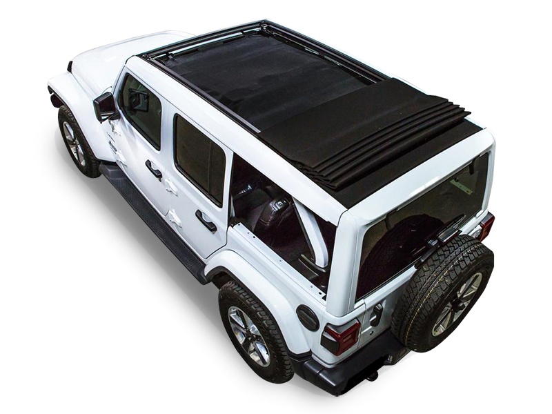 SPIDERWEBSHADE Power Top Shade, 4-Door Only, Black for 18-up Jeep Wran –  FORTEC4x4