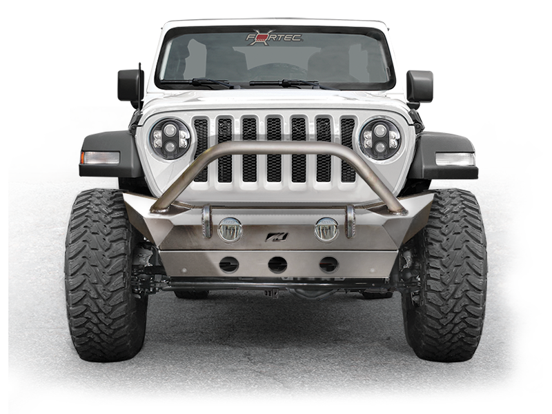 MOTOBILT Front Bumper Hammer Series w/ Fog Light Cut Outs for 18-up Je –  FORTEC4x4