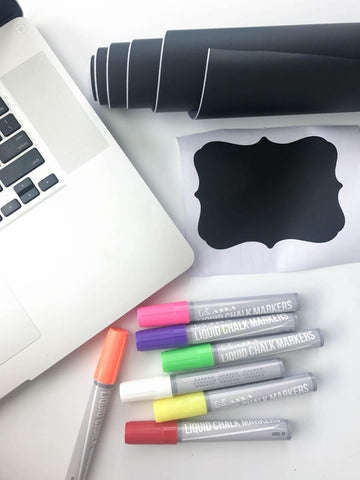 DIY Laptop Art With Kassa Chalkboard Sticker Vinyl & Chalk Markers