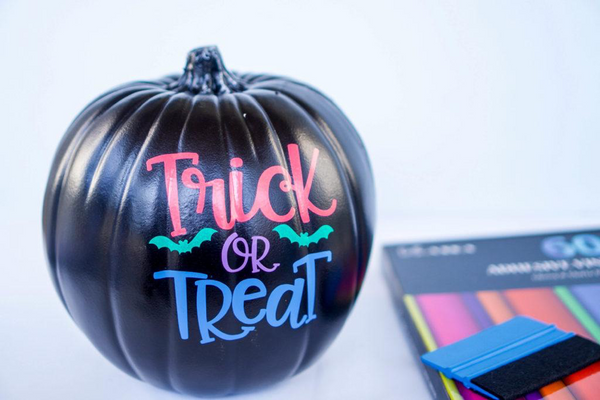 trick or treat kassa vinyl designs black pumpkin