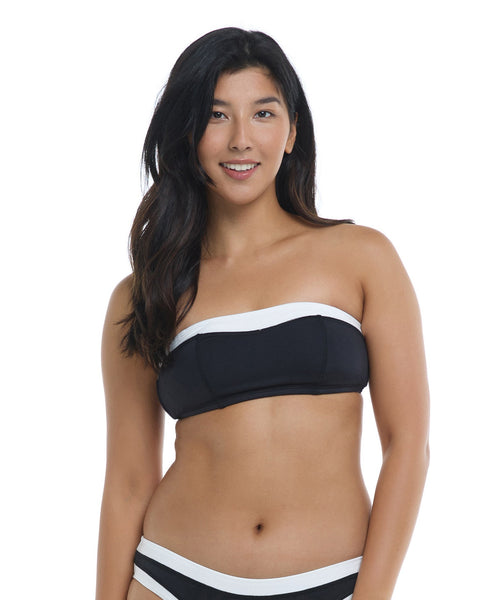 Mid Waist Fold Over Traditional Rise Fuller Coverage Bikini Bottom -  Black/White – SKYE