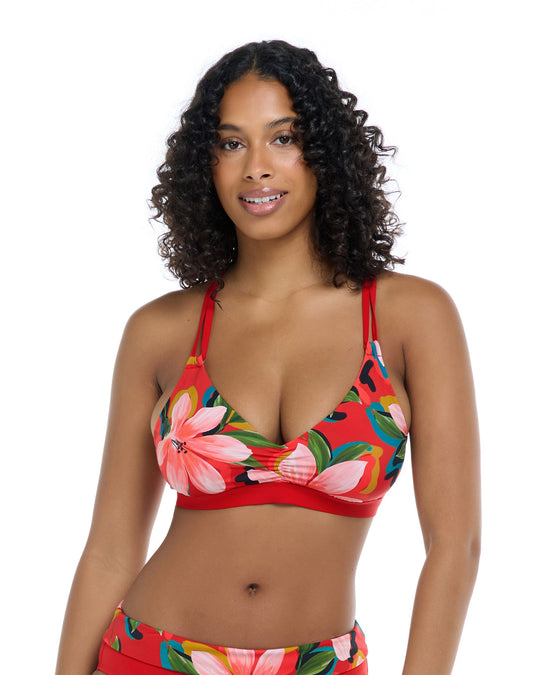 Sarah D, DD, E & F Cup Top - Red/Multicolor – SKYE