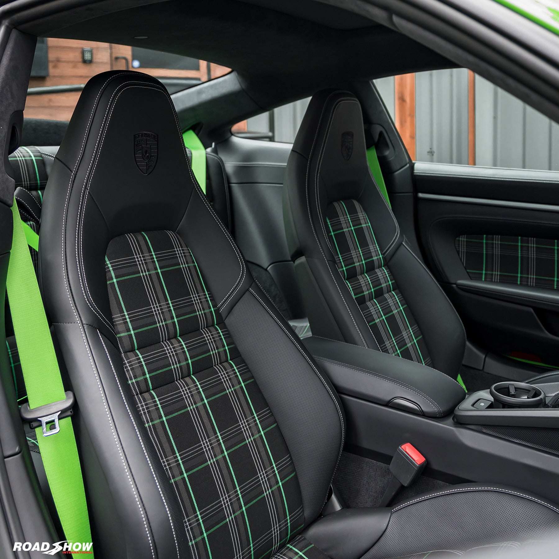 2020 Porsche 911 4s Lizard Green plaid interior