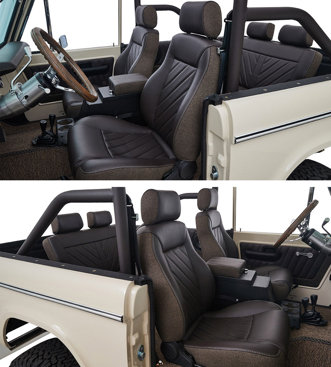 Classic Ford Broncos with Relicate Leather Interior Seats