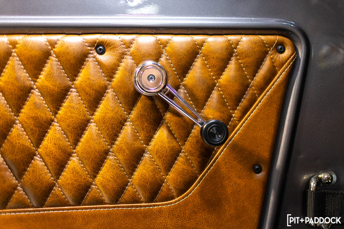 1973 Classic Ford Bronco with Relicate distressed leather interior Diamond Stitch door panel