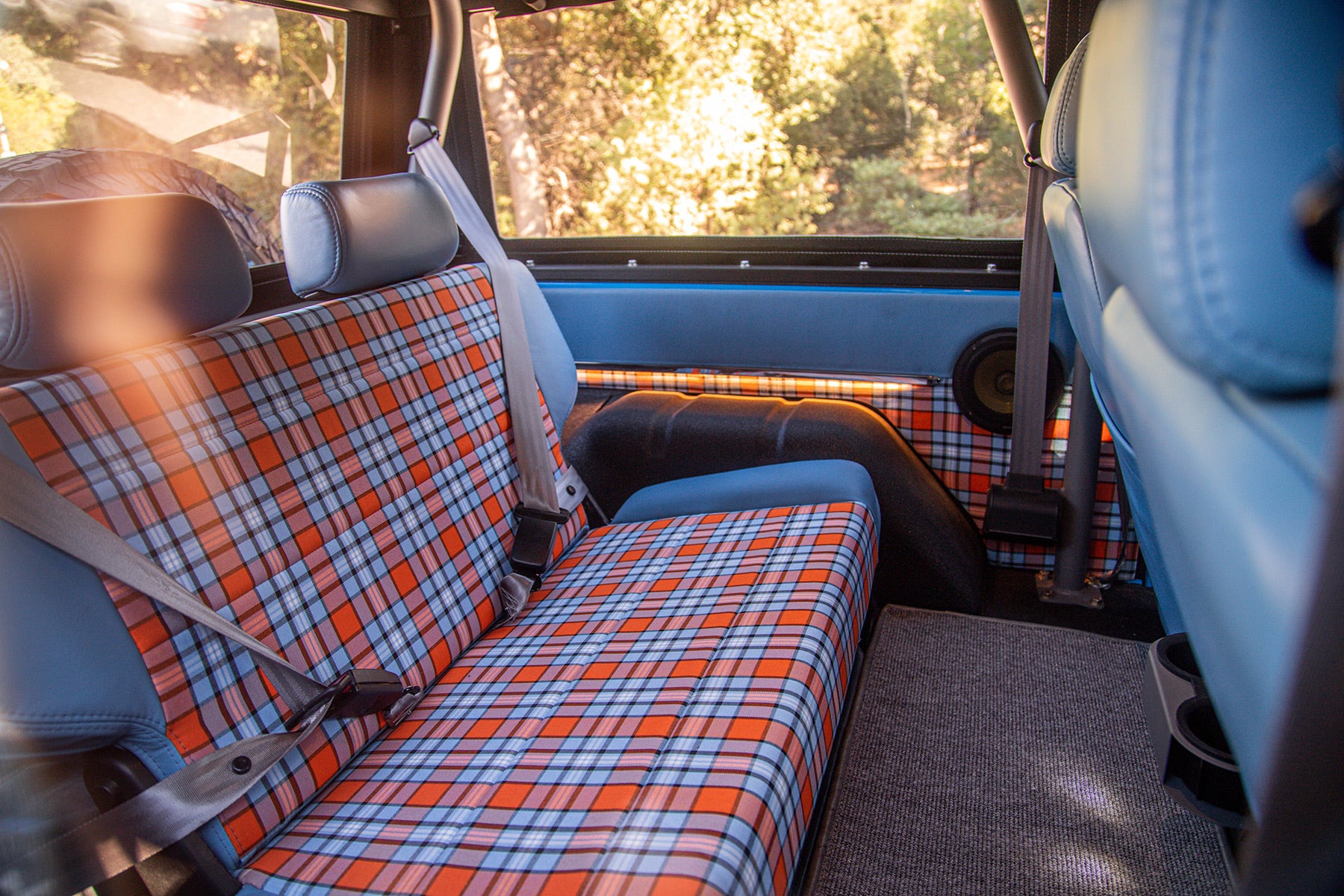 Spirit of le mans plaid tartan fabric cloth bronco interior rear bench seat