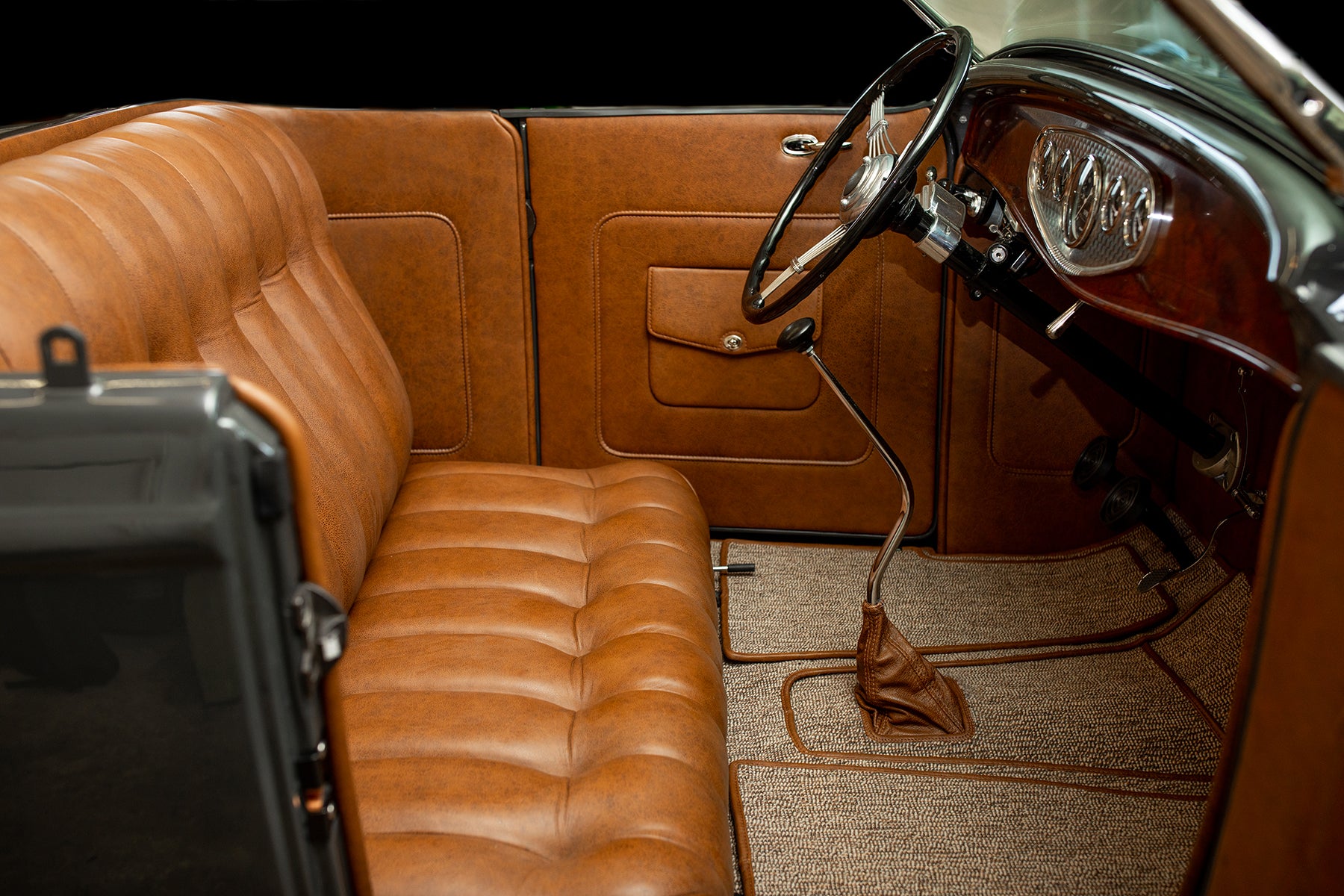 1932 Ford Roadster with Relicate Vintage Saddle Distressed Leather