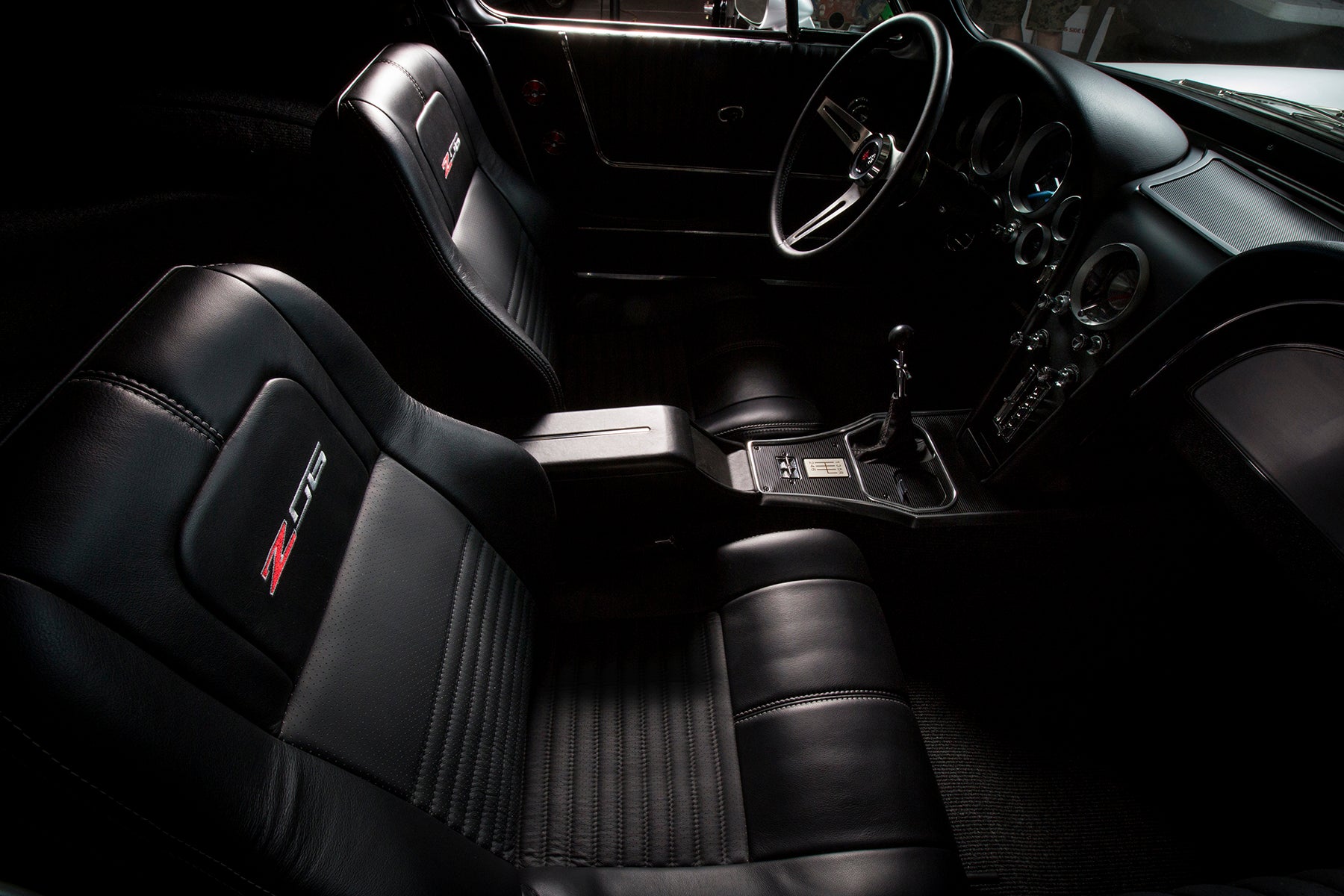 Relicate Leather Full Grain Black 1069 1963 Corvette interior