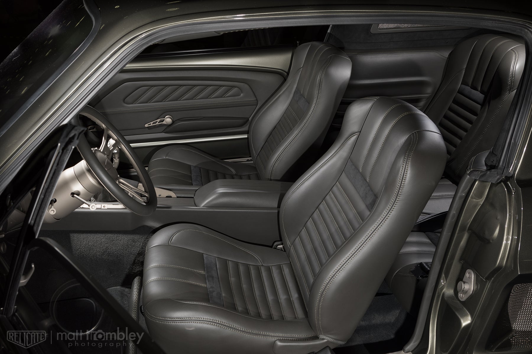 Relicate Leather 1967 Ford Mustang Interior with Alcantara Anthracite 6422