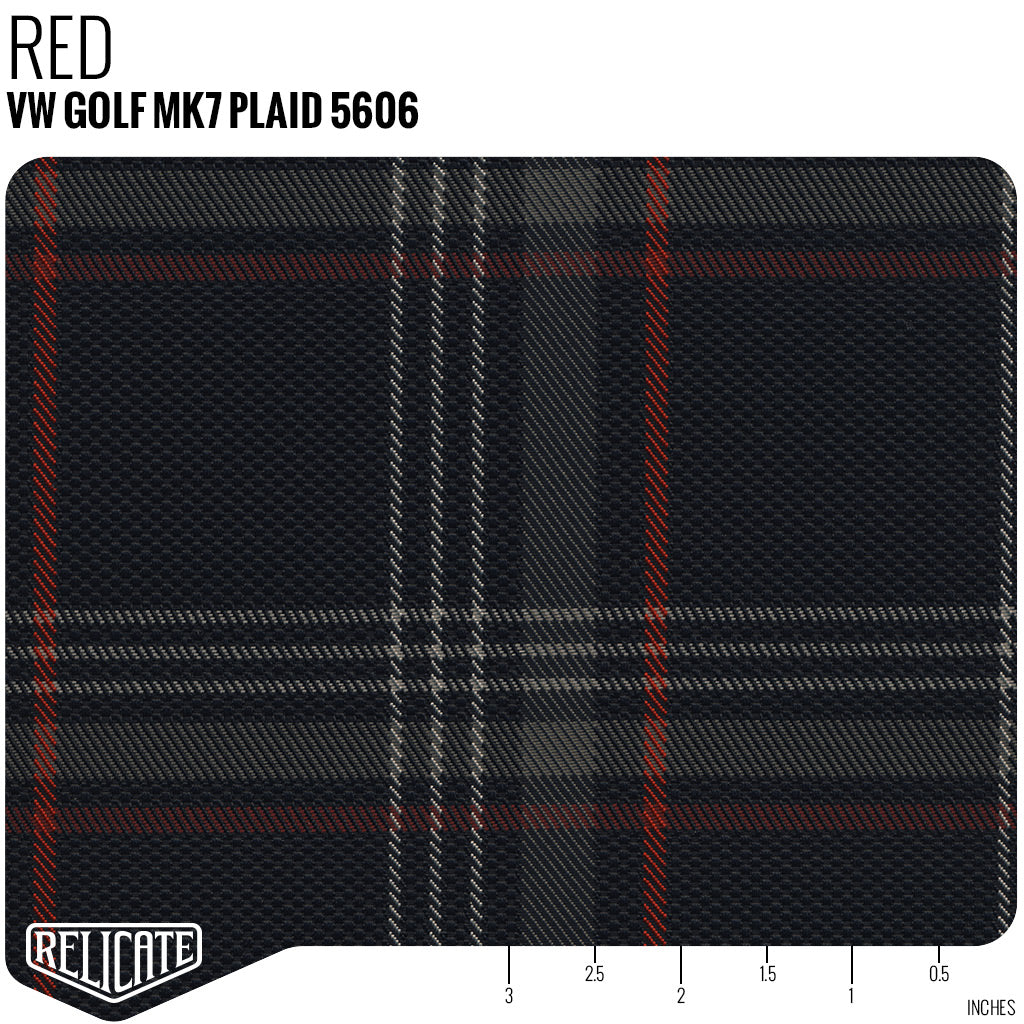 Golf Mk7 Style Plaid Tartan Fabric Red