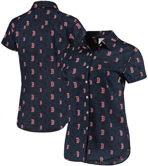 FOCO Boston Red Sox MLB Mens Floral Button Up Shirt