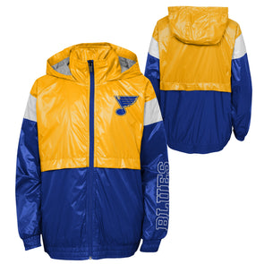 St. Louis Blues Hockey Jacket Full Zip Hooded Windbreaker NHL