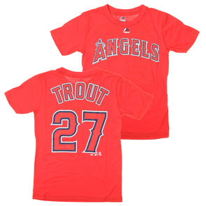 Nike Youth Los Angeles Angels Mike Trout #27 Red T-Shirt