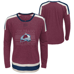 Youth Burgundy Colorado Avalanche Primary Logo Long Sleeve T-Shirt