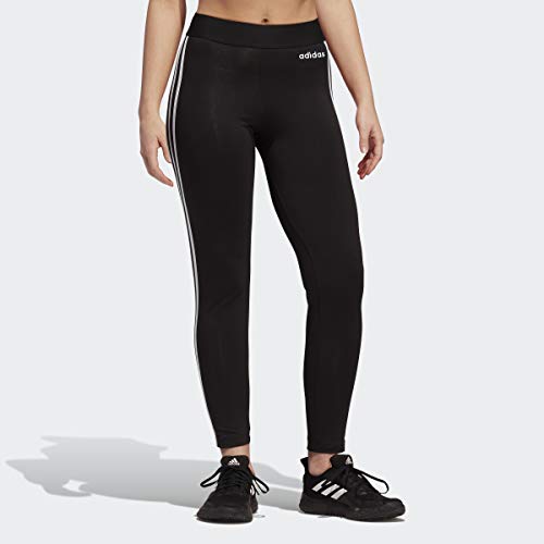 Adidas Women's Essentials 3-Stripes Leggings, Black/Sky Tint – Fanletic