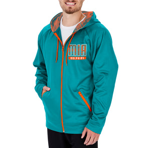 VF Imagewear Miami Dolphins Navy Blue Polo Hoodie Sweatshirt Youth