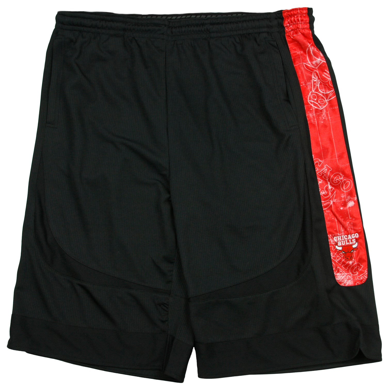 Zipway NBA Basketball Big & Tall Men's Chicago Bulls Blueprint Shorts - Black