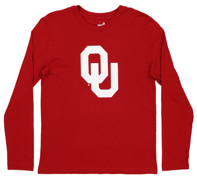 Outerstuff NCAA Youth (8-20) Oklahoma Sooners Team Logo Long Sleeve Shirt