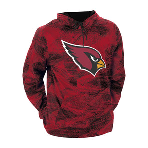 Zubaz NFL Arizona Cardinals Men's Heather Grey Performance Fleece Hoodie 