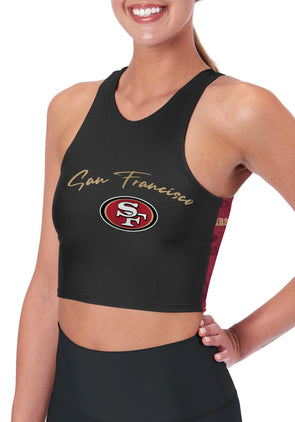 Women's San Francisco 49ers Certo Scarlet Format Cropped T-Shirt