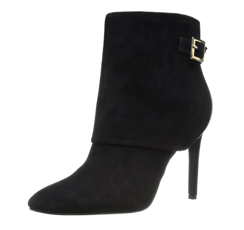 Dyers Suede Booties Heel Boot - Black 