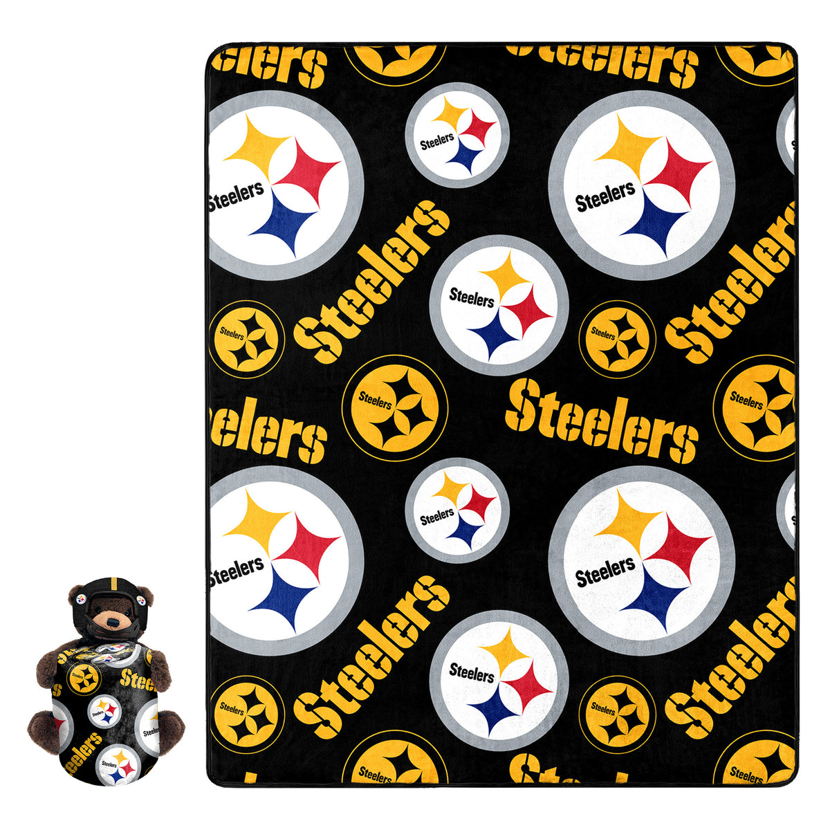 Northwest NFL Pittsburgh Steelers Plush Bear Hugger W/ 40" X 50" Silk