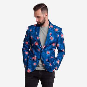 FOCO Chicago Cubs Floral Button Up Shirt