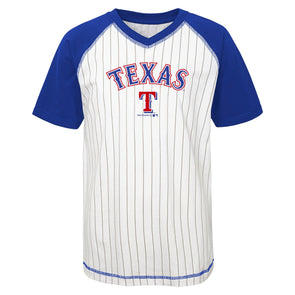 Texas Rangers Stitched Baseball Fringe Tee 5T / Royal Blue