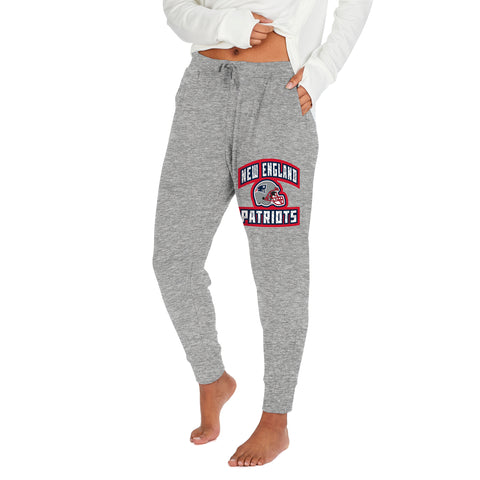 Klew NFL Women's New England Patriots Cuffed Jogger Pants, Blue Small