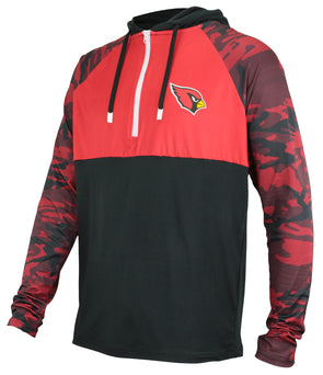 Zubaz NFL Men's Arizona Cardinals Solid Team Hoodie with Camo