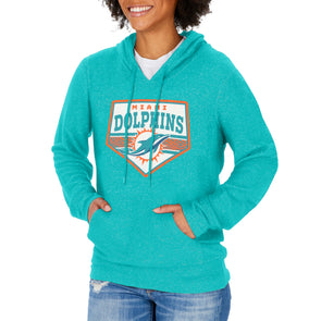 Miami Dolphins Zebra Slub Hoodie, Orange/Marina Blue