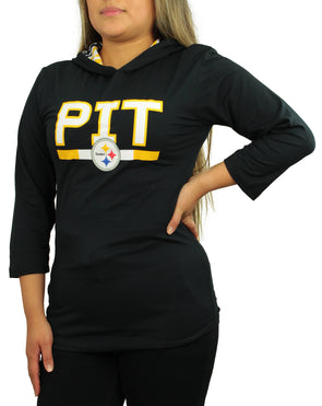 Steelers Toddler Girl's Jersey Stripe Heart Pullover Hoodie - 2T