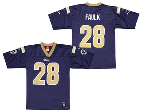 Vintage Reebok Blue St. Louis Rams #28 Marshall Faulk Football