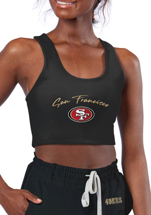 San Francisco 49ers Womens Crop Top Hoodie W/ Arm Stripes