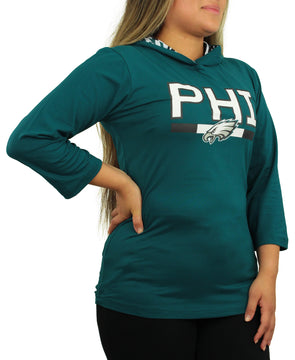 Youth Heathered Gray Philadelphia Eagles Glam Girl Funnel Neck